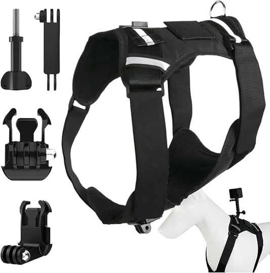 Pet Camera Harness,Adjustable Pet Secure Bracket - Puppy Camera Strap Harness Holder,for Small Medium Large Outdoor Walking Training Daily Travel Sports