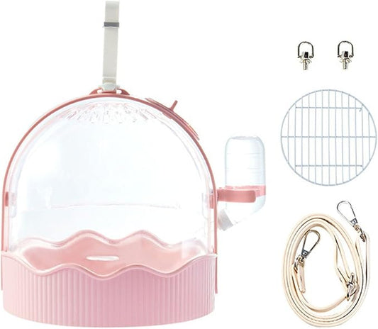 Clear Pet Carrier Travel Cage with Water Bottle& Station Frame Small Travel Camping Package Supply Large Cages and Habitats Cages and Habitats