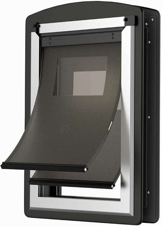 Doggie Door for Door. Doggy Door with Steel Frame and Double Flaps, Energy Efficient Pet Door(Pets Up to 40LB)-Medium.