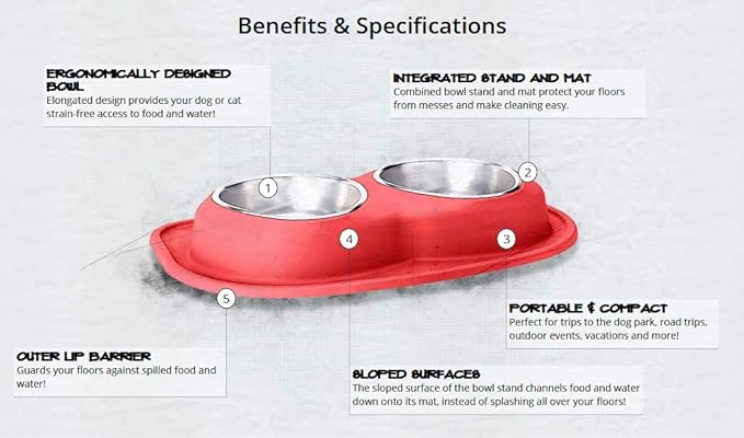 WeatherTech Double Low Pet Feeding System w/Plastic Dog/Cat Bowls - 8 oz (1 Cup) Light Grey (PDL0801LG)