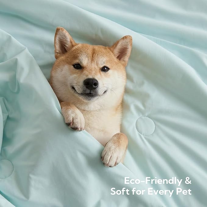 Soulbond Cooling Blanket for Extra Large Dogs - Q-MAX>0.45, Washable Cool Pet Cats Throw Blanket for Hot Weather, Self-Cooling Soft Dog Mat for Bed Crates Couch Sofa Cars(50"x60", Aqua Green)