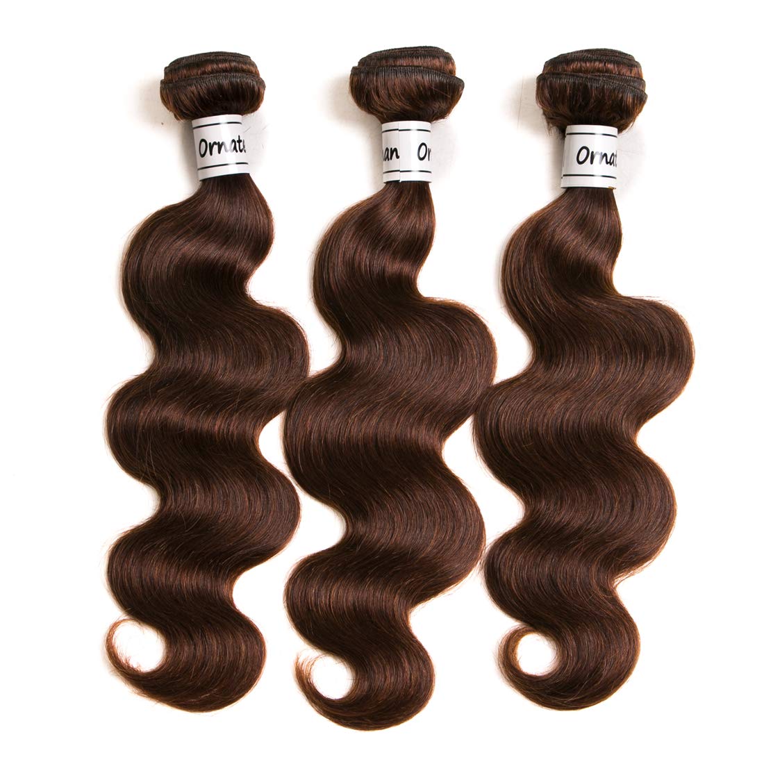 Ornate Hair Light Brown Bundles Human Hair 3 Bundles Brazilian Body Wave Hair Extensions 9A Grade Unprocessed Virgin Hair Light
