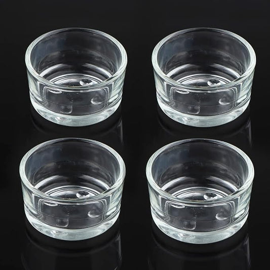 4 Pcs Glass Reptile Feeding Bowl Food Water Dish Feeder Cup for Lizard Spider Corn Snake Centipede Scorpion Crickets Small Reptile