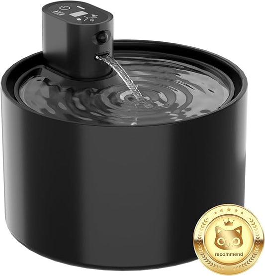 Ceramic Cat Water Fountain,Cat Water Fountain Cordless Automatic with Ultra-Quiet Pump and 4 Filter for Cats, Dogs, Multiple Pets