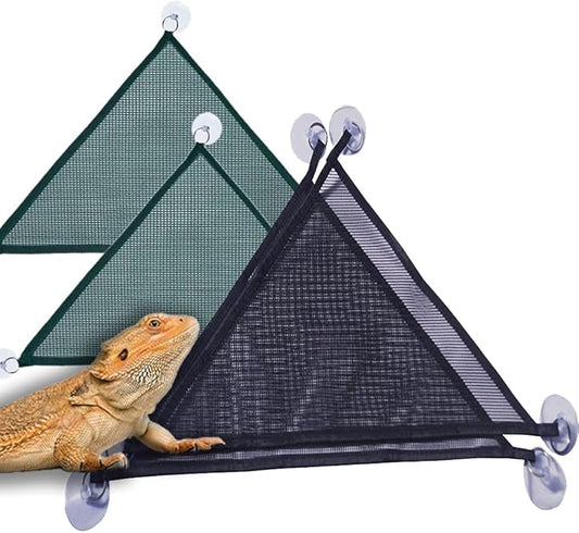4 Pcs Bearded Dragon Lizard Hammock,Breathable Mesh Reptile Hammock, Suitable for Large & Small Bearded Dragons Anole Geckos Lizards or Chameleon(Black, Green)