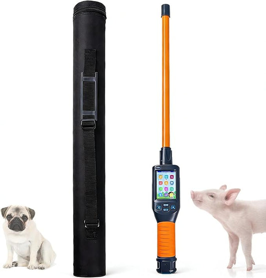 Pet Microchip Scanner Reader, Handheld Cat Dog Ear Tag Identifier Animal Ear Tag Stick Scanner, Dual Frequency 134.2Khz/125Khz, Storage Up to 20000 Datas, for FDX-B, FDX-A, HDX ISO11784/85