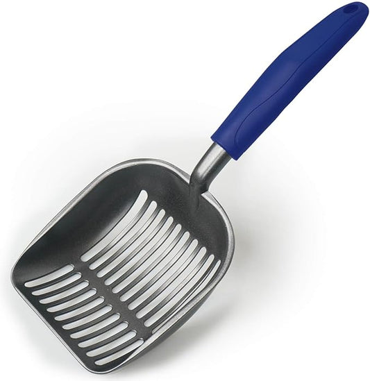 Cat Litter Scoop, Kitty Metal Scooper, Aluminum Alloy Sifter, Kitten Pooper Lifter, Deep Shovel, Long Handle, Poop Sifting, Durable, Heavy Duty, for Litter Box