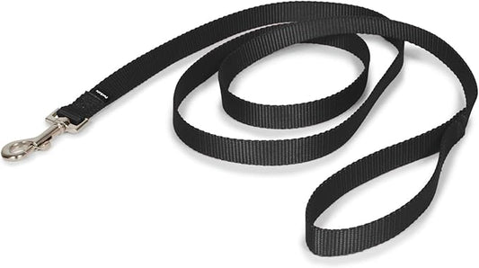 PetSafe Nylon Leash - Strong Dog Leash for Everyday Use - Secure & Simple Design for Reliable Control - Lightweight with Durable Hardware - 3/4 Inch - 6 Feet - Black