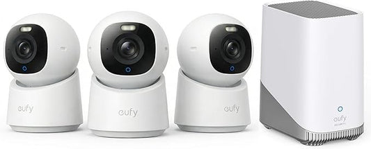 eufy Security Indoor Cam E30 3 Cam-Kit & HomeBase S380 (Bundle)