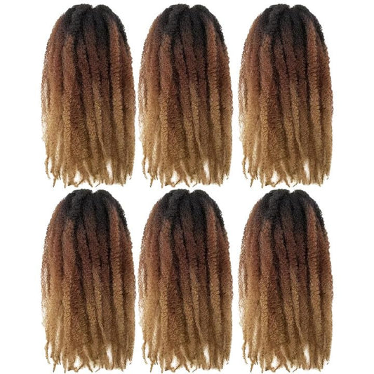Toyotress Marley Twist Braiding Hair - 16 Inch Ombre Brown Blonde Marley Hair For Faux Locs, Afro Kinky Curly Marley Twist Croch