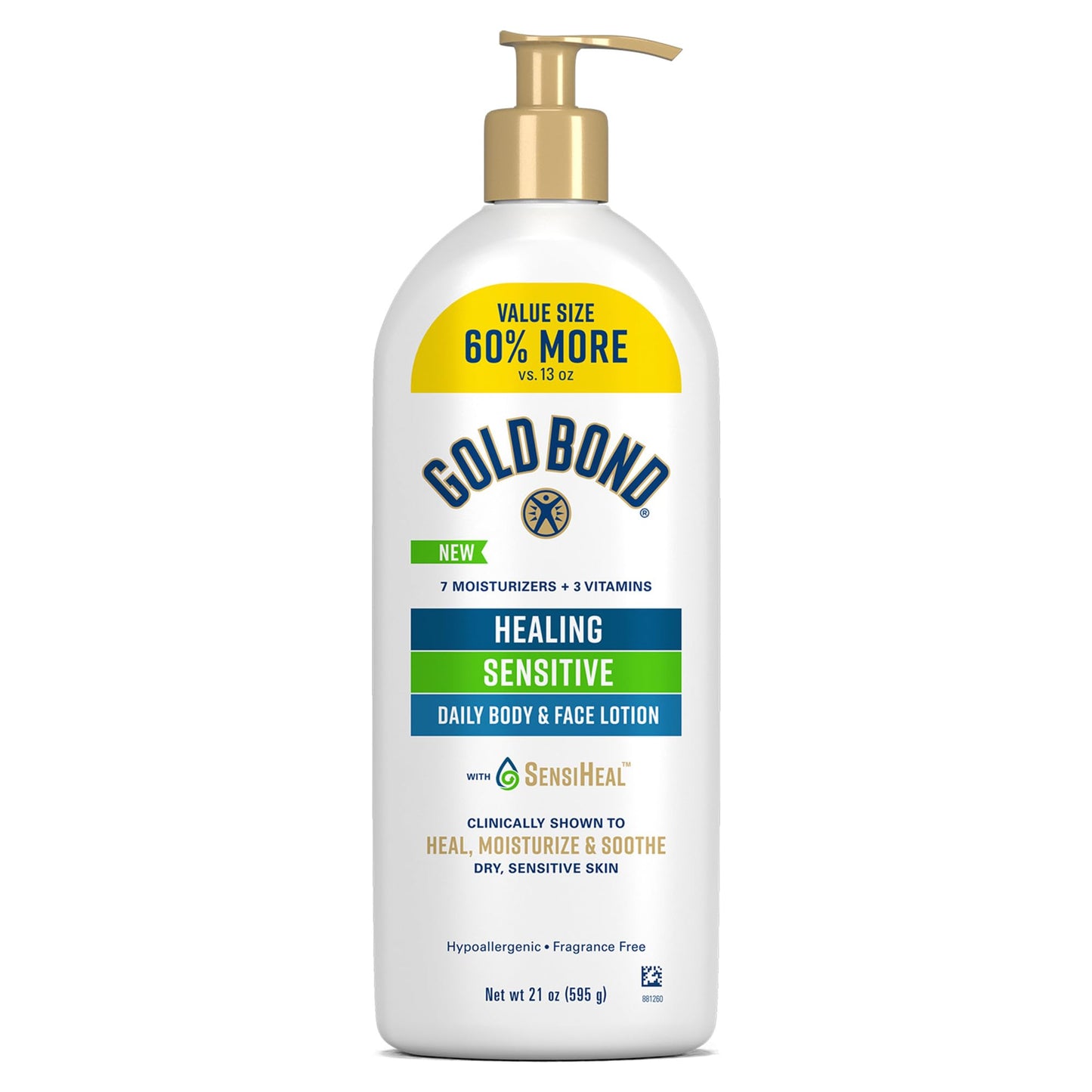 Gold Bond Healing Sensitive Daily Body & Face Lotion With Aloe Moisturizes, Heals & Soothes Dry, Sensitive Skin, Value Size, 21