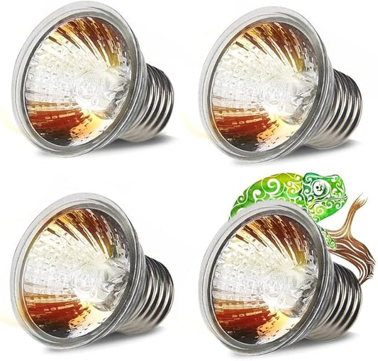 4 Pack 75W UVA UVB Reptile Light Bulbs,Basking Light Heat Lamp for Reptiles and Amphibian Terrariums Tank Cage for Turtle,Bearded Dragon,Chicken.Works with Various Lamp Fixtures Come with UV Test Card