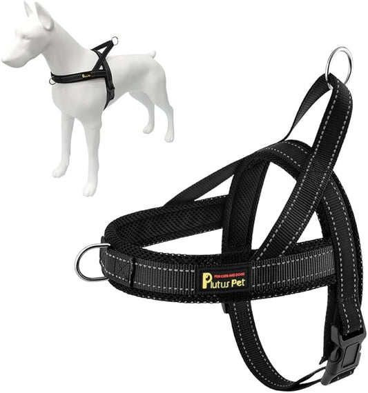 Plutus Pet No Pull Dog Harness with Breathable Mesh Padded, Adjustable Reflective Escape Proof Dog Harness, Quick Fit Dog Vest Harness for Small Medium Large Dogs(XS, Black)