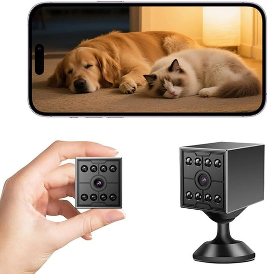 3T6B Mini Home Security Camera, 1080P HD Hidden Spy Camera with Night Vision & Motion Detection, Phone App Alerts for Indoor/Outdoor Wireless Surveillance, Baby, Pet, Car (Without SD Card)