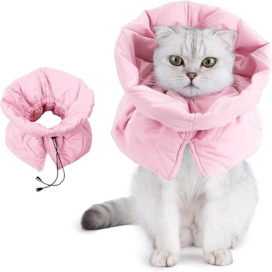 Cat Recovery Collar, Soft Adjustable Cat Cone Alternative, Lightweight Waterproof Fasteners Collars for Cats Kittens Puppies, After Surgery Stop Licking, Post-Surgery or Skin Protection.