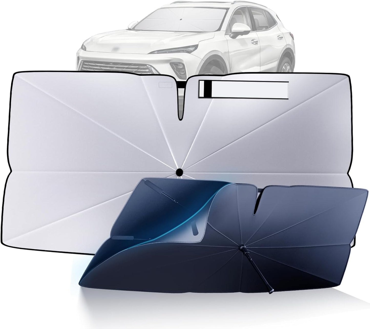 Windshield Sun Shade Umbrella: Custom Fit for 2021-2024 2025 Buick Envision Preferred, Essence, Avenir (E2XX) - Double Thickened Foldable Front Window Sunshade, UV & Heat Protection, Keeps Car Cool