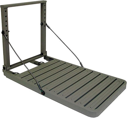 GREAT DAY Load-A-Pup HD 14x20in Robust Safety Pet Loading Platform - for The Hunting Dog - Earth-Tone Gray Powder-Coated Finish - Intended for Use in Fresh Water, LP500HD