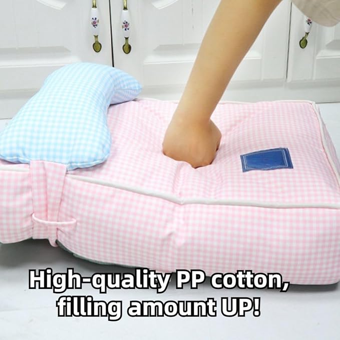 Dog Bed for Small Dogs, Dog Mattress with Pillow for Crate Kennel, Sofa Dog Bed, Super Soft Pet Bed for Medium, Small Dogs Breeds,Pet Bed Puppy Bed,Beds & Furniture (Yellow,Large)