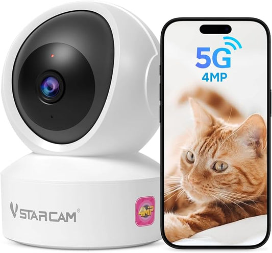 VSTARCAM 5G Indoor Camera Wireless, 2.5K QHD with 5X Zomm, Dual-Band WiFi, 360° Pan-Tilt, Color Night Vision, Motion Detection, Real-time Alerts, 2-Way Audio, Cloud & SD Card Storage(up to 256GB)
