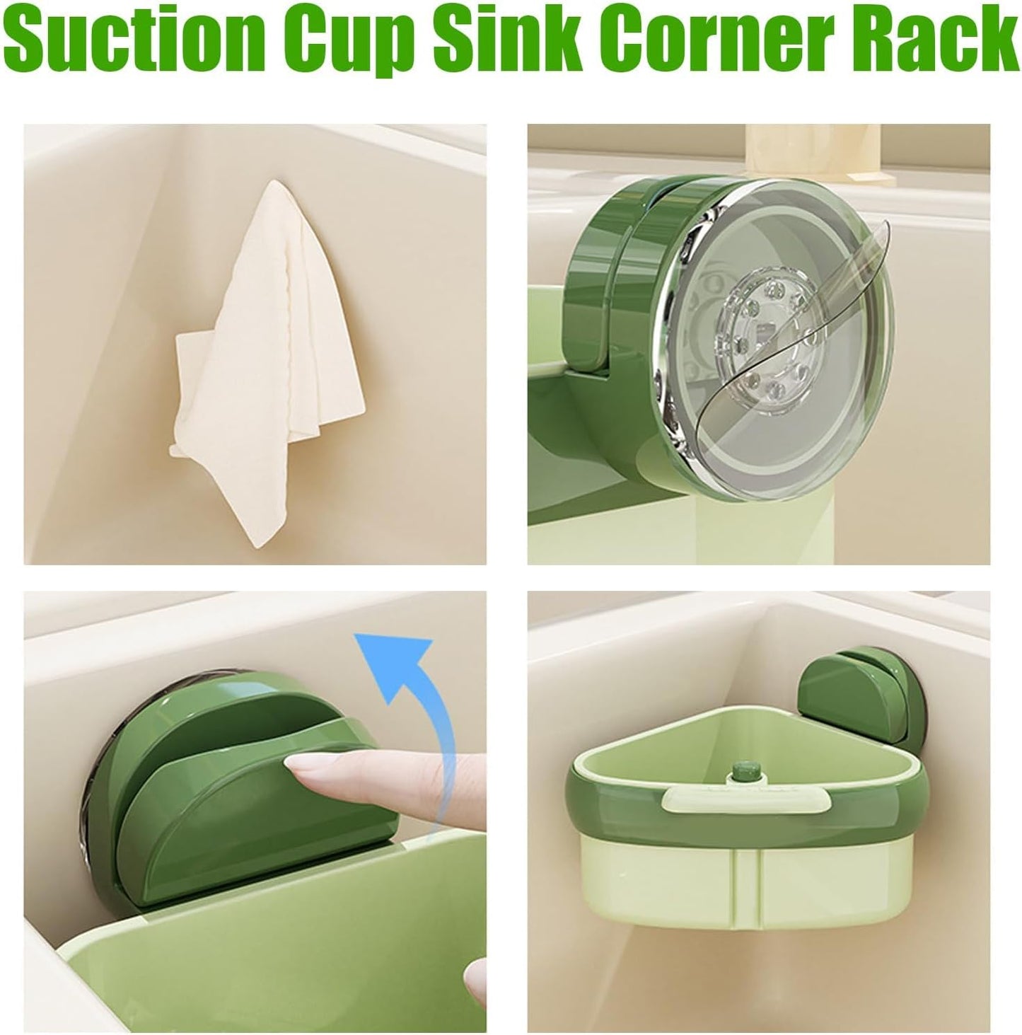 Corner Sink Strainer,2025 New Suction Cup Press Sink Strainer Basket,Automatic Dumping food Waste Catcher for Sink,Faucet Sponge Storage Rack,Corner Sink Trash Catcher for Food Waste (Yellow 2PCS)