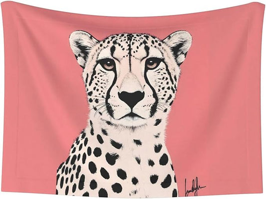 Cheetah Art Print Soft Plush Pet Blanket, Washable Dog Blanket, Cat Fleece Throw, Puppy Bed Crate Mat & Sofa Couch Protector - Medium