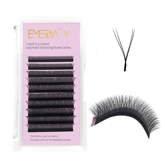Emeda Y Lash Extensions D Curl 0.07Mm 8-14Mm Mix Tray Premade Volume 2D Fans Eyelash Extension .07 Mix Yy Type Wispies Soft Eye