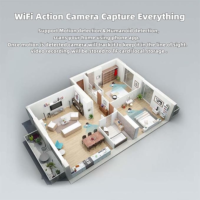Pet Cameras Indoor with Phone App, 1080p Dual Lens, P 360°/T 90° Rotation Monitoring, 2-Way Talk, Night Vision, Motion Detection, Video Recording (WiFi, Camera only)