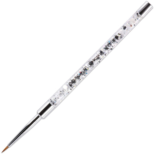 Pana Kolinsky 3D Acrylic Nail Brushes With Liquid Glitter Handle - For Professional Acrylic Powder Liquid Manicure Pedicure (Sil