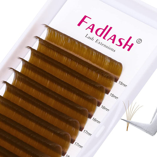 Volume Lash Extensions 0.07 D Curl Easy Fan Volume Lashes Mixed Tray 15-20Mm Easy Fanning Lashes Brown Colored Lash Extension Su