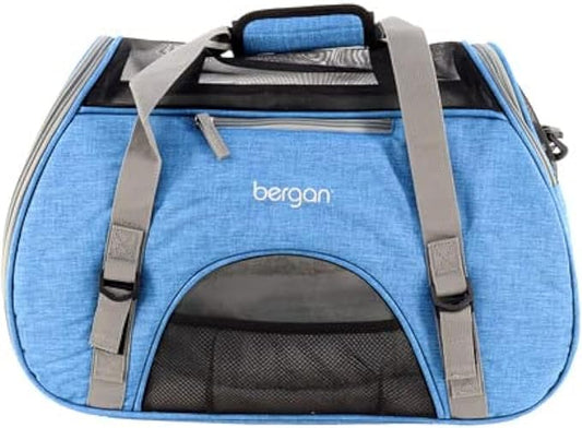 Coastal Pet Bergan Comfort Carrier - Breathable Travel Carrier for Dogs & Cats - Heather Bermuda, 16" x 8" x 11"