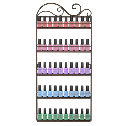 Erytlly Wall Mounted Nail Polish Rack, Nail Polish Holder Stand, Rectangle Nail Polish Storage Organizer, Salon Nail Polish Shel