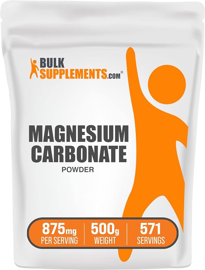 BulkSupplements.com Magnesium Carbonate Powder - Magnesium Carbonate Supplement, Magnesium Carbonate Food Grade - Gluten Free, 875mg per Serving, 500g (1.1 lbs) (Pack of 1)
