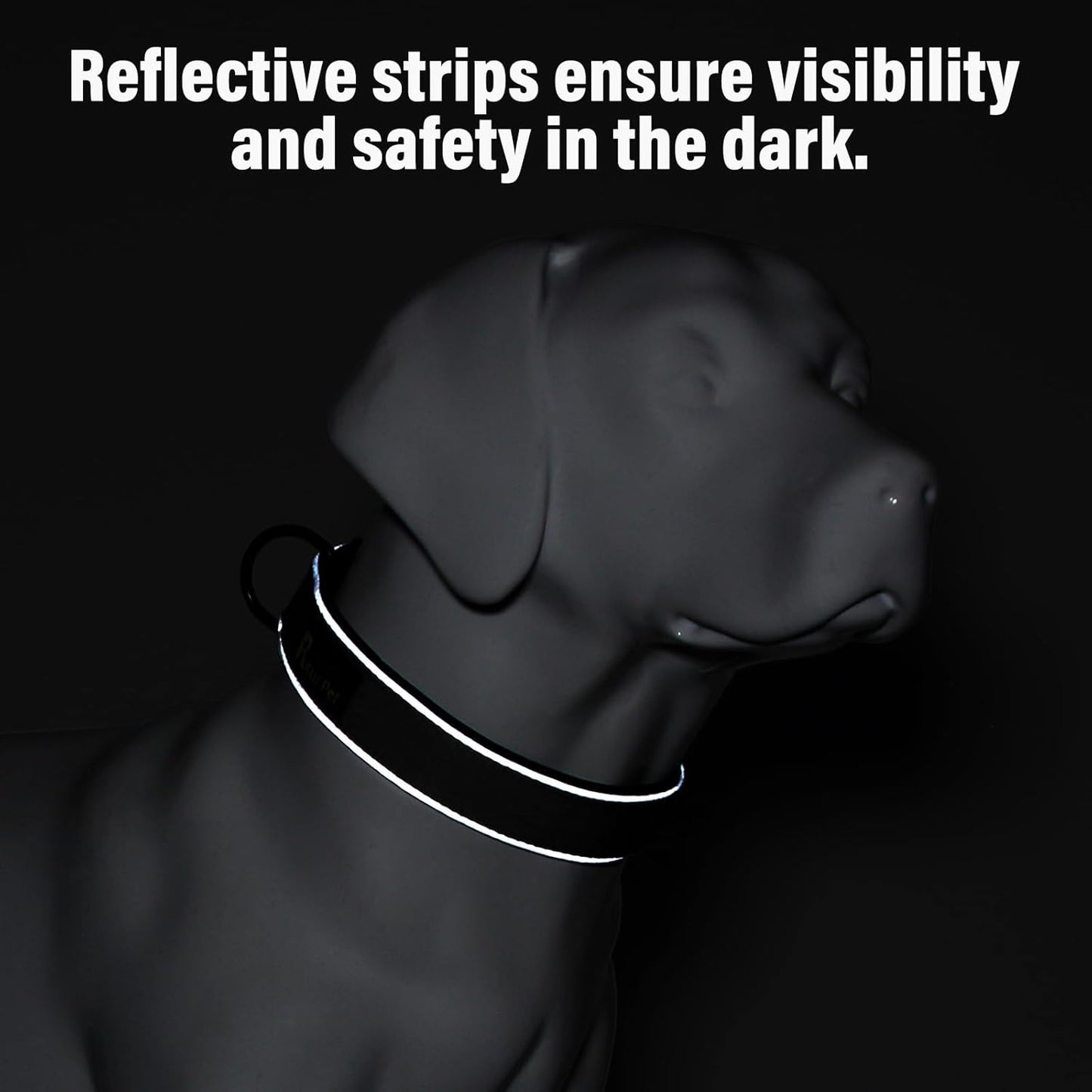 Plutus Pet Tactical Dog Collar, Reflective, Adjustable Heavy Duty Dog Collar, Soft Padded and Comfortable, for Small Medium and Large Dogs (Red, L)