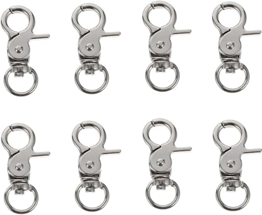 8 Pcs Bird Cage Lock Bird Cage Lobster Clasp, Birdcage Lock Birds Cage Clip Dove Cage Door Keychains Swivel Clip Rabbit Cage Door Locks Purse Hooks to Rotate Shackle Stainless Steel Iron Wire