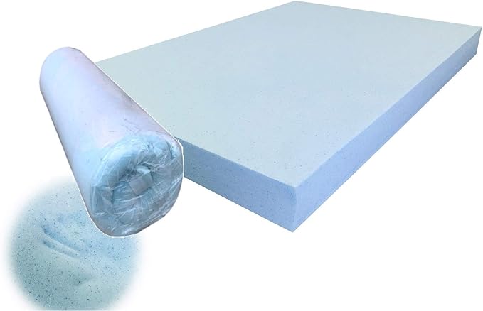 Pet Dog Bed Blue Cooling Gel Infused High Density Solid Memory Foam Pad (55x37x4 inches)