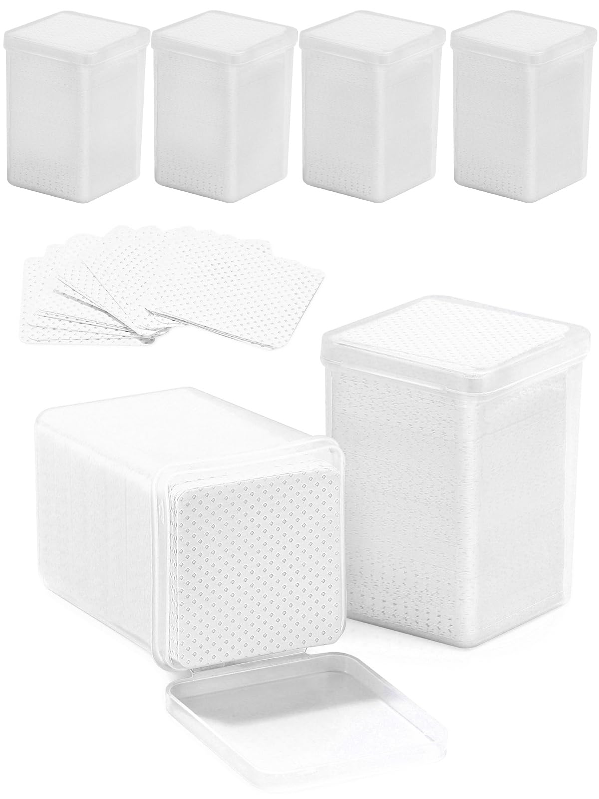 Teoyall Lint Free Nail Wipes, 1200 Pcs Non-Woven Fabric Nail Cleaning Pads White Lash Extensions Glue Cleaning Wipes Nail Salon