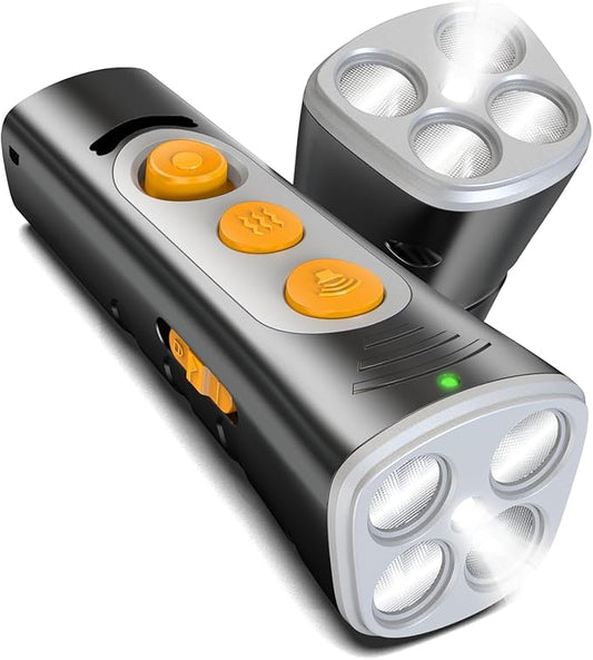 MODUS New Anti Barking Device, 4X Ultrasonic Emitters Dog Bark Deterrent Device, Rechargeable Handheld Dog Barking Control Devices Dog Training&Behavior Aids with 50ft Range Indoor Outdoor