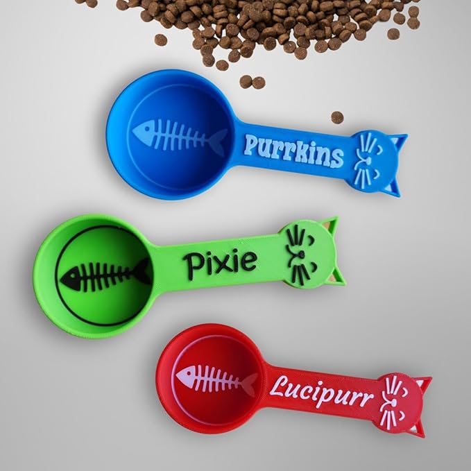 Personalized Cat Food Scoop, Cat Food Measuring Cup with Name, Kibble Scoop (12 oz - 1 1/2 cups)