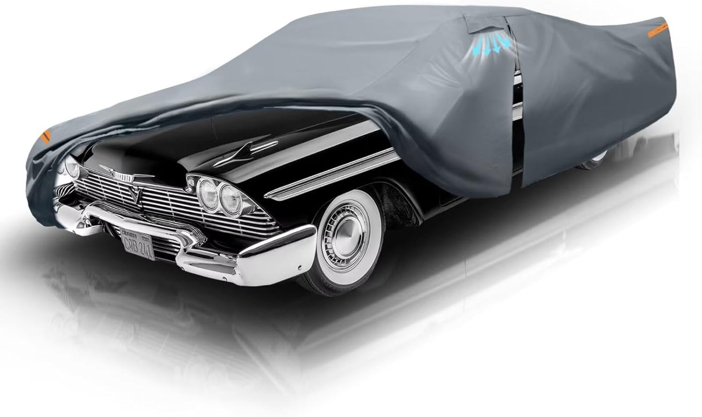 Car Cover Waterproof All Weather for Large Sedan,Outdoor Cover Fit for Ford Crown Victoria, Cadillac DTS, Grand Marquis, Lincoln Continental Town Car, Chevy Impala Caprice (209 to 218 inch)