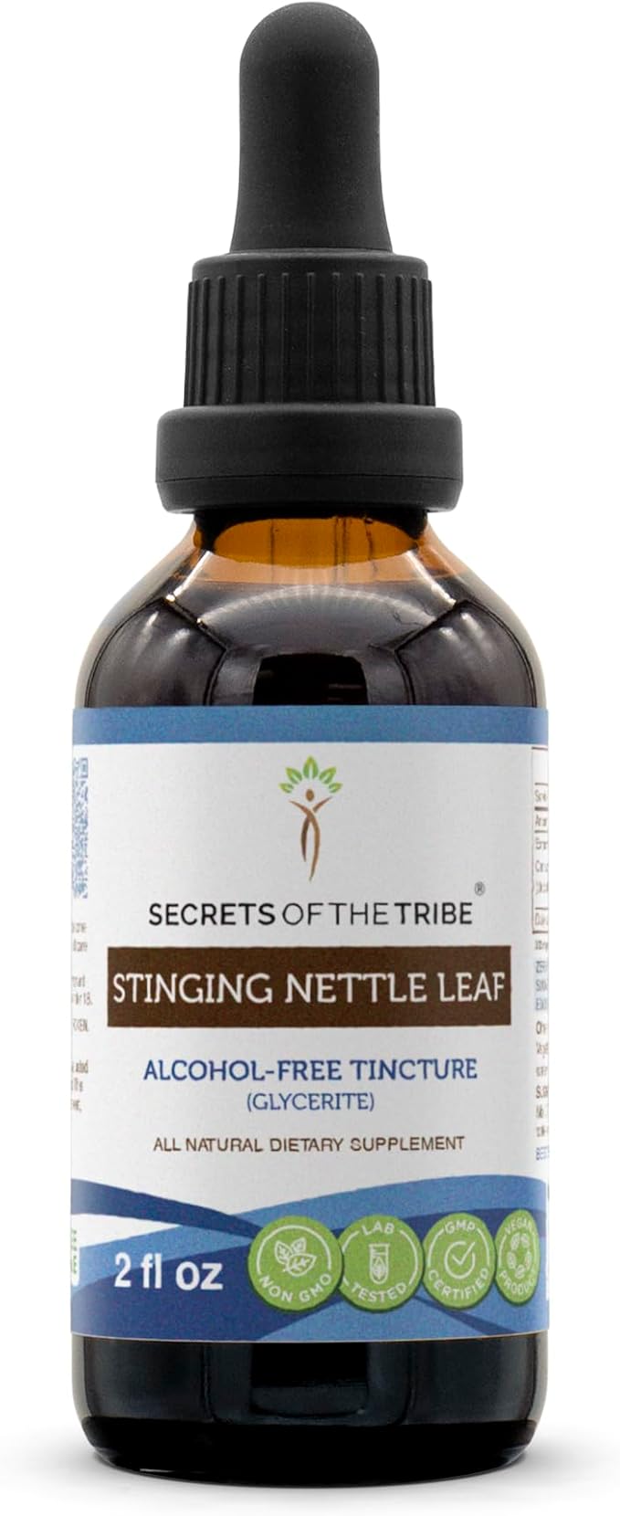 Secrets of the Tribe Stinging Nettle Leaf Alcohol-Free Tincture (Glycerite) 694 mg Stinging Nettle (Urtica Dioica) Dried Leaf (2 Fl Oz) Allergy Relief Supplement