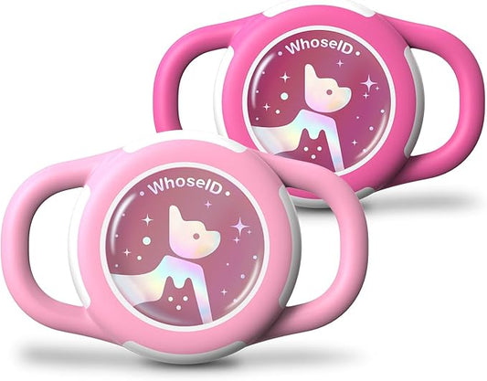Waterproof Airtag Dog Collar Holder, Silicone & ABS Airtag Holder for Dog & Cat Collars, Ultra-Durable, Lightweight and Protective Airtag Case (Rose&Pink-1, Small)