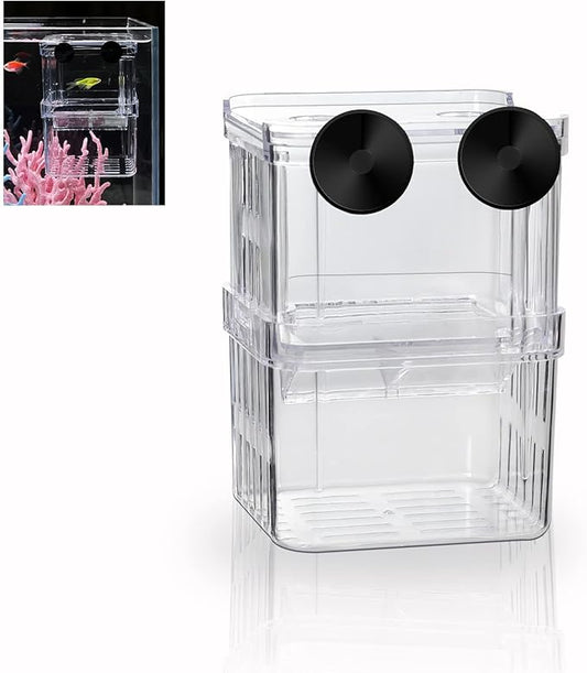 Breeding Box for Fish Tank, Aquarium Hatchery Incubator Breeder Box, Isolation Divider Hatching Boxes for Small Baby Fishes Shrimp Clownfish and Guppy