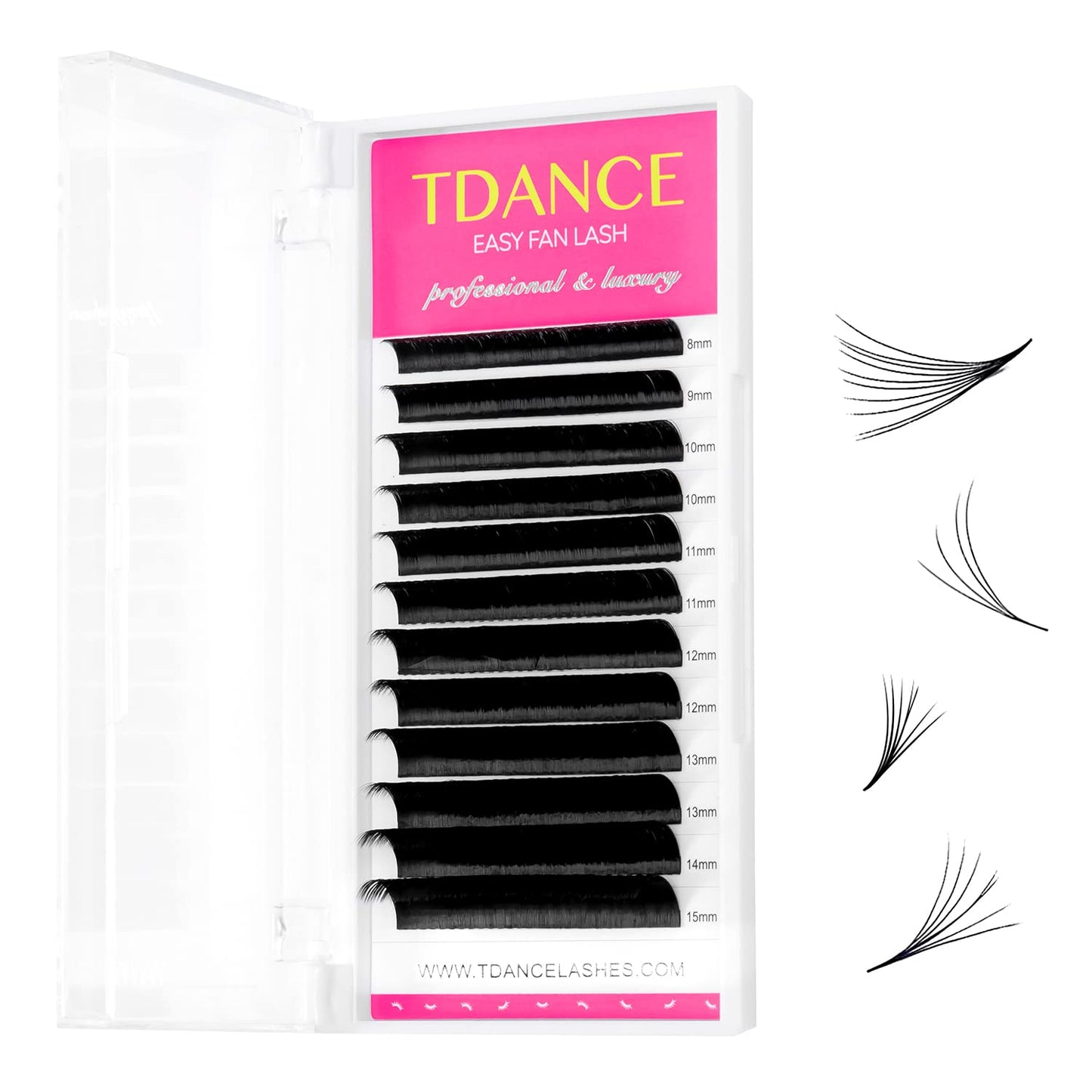 Tdance Eyelash Extension Supplies Rapid Blooming Volume Eyelash Extensions Thickness 0.12 Cc Curl Mix 8-15Mm Easy Fan Volume Las