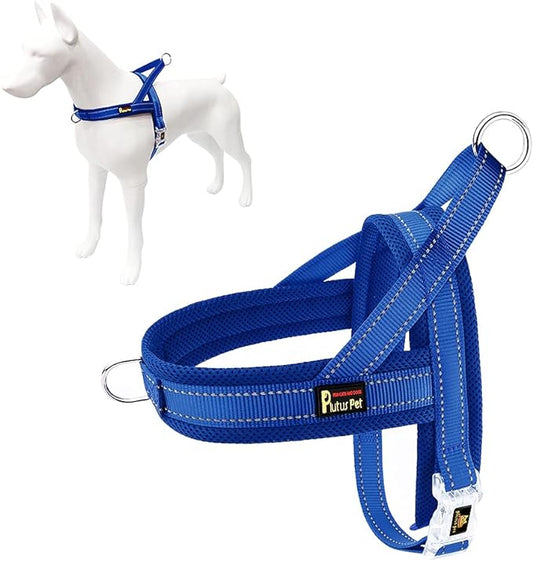 Plutus Pet No Pull Dog Harness with Breathable Mesh Padded, Adjustable Reflective Escape Proof Dog Harness, Quick Fit Dog Vest Harness for Small Medium Large Dogs(XL, Navy Blue)