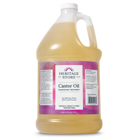 Heritage Store Castor Oil Nourishing Hair Treatment, Deep Hydration For Healthy Hair Care, Skin Care, Lashes & Brows, Castor Oil