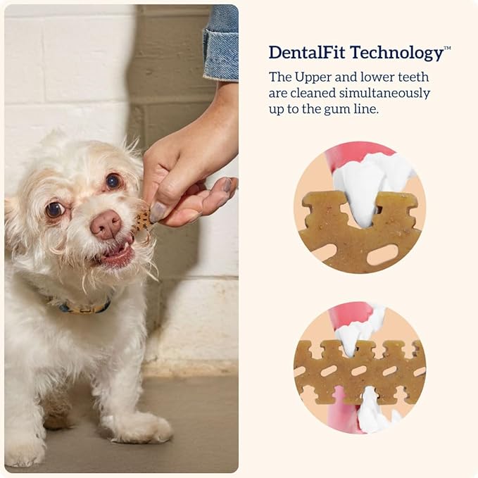 Groovies Flexible Dog Dental Chews with Patented DentalFit Technology to Help Support Tartar Control & Fresh Breath, Small Dog Chews for 5-15 lb Dogs, USA Manufactured Oral Care, 96 Chews