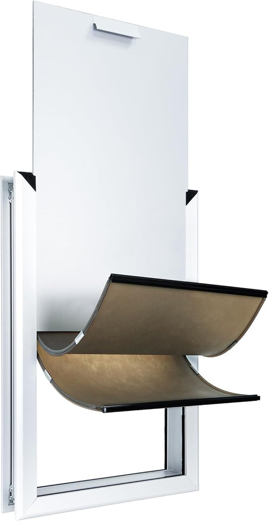 Giant Dog Door for Exterior Doors: Heavy Duty Aluminum Doggie Door, Extreme Weather Doggy Door for Large and Extra Large Dogs Up to 220 lbs, Dual Flap Insulated Dog Door, Lockable