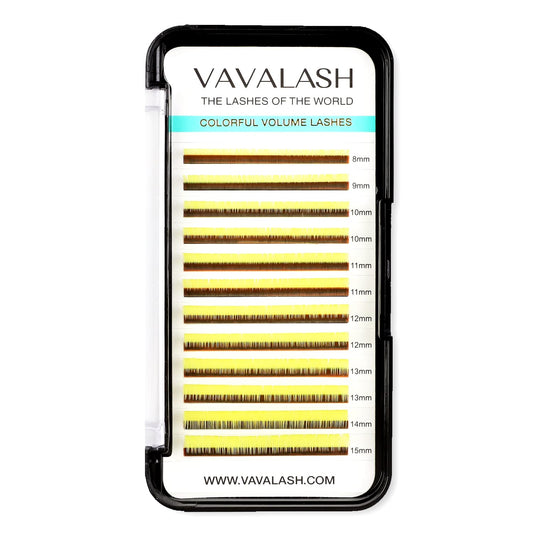 Colored Lash Extensions 0.07Mm D Curl Yellow Individual Volume Lashes Extensions 13-20 Mix Length Color Eyelash Extensions For S
