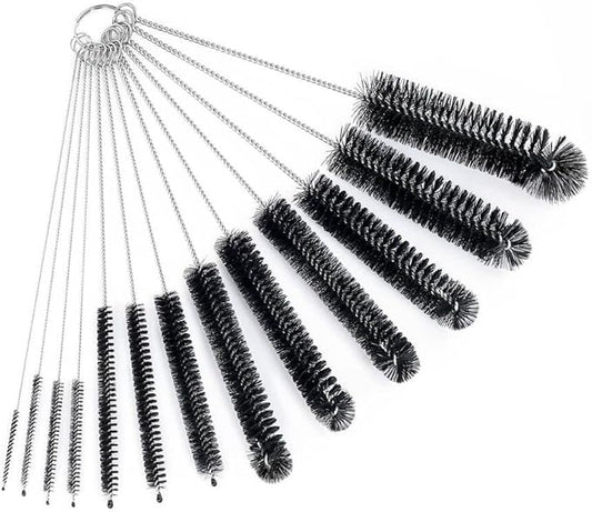 CiaraQ Bottle Cleaning Brushes, 8 Inch Nylon Tube Brush Set, Cleaner for Narrow Neck Bottles Cups with Hook, Set of 13pcs