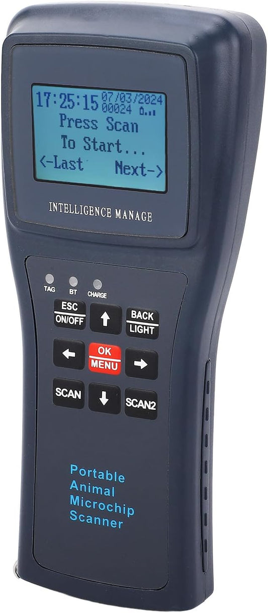 Sonew Pet Microchip Scanner Handheld ID Reader with Capability, Automatic Data Storage & USB Connectivity (Without Bluetooth)